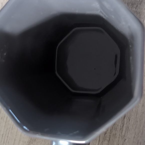 STARBUCKS Pair Coffee Mug Gun Metal Metallic Gray 14 oz Octagonal Shiny Cup 2013 - Picture 6 of 6